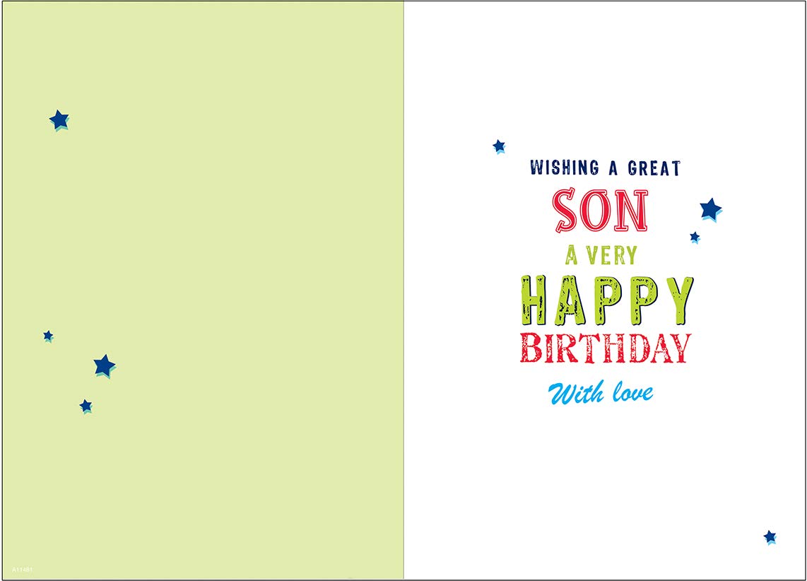 Piccadilly Greetings Son Birthday Card | 9 x 6 Inches | Blue