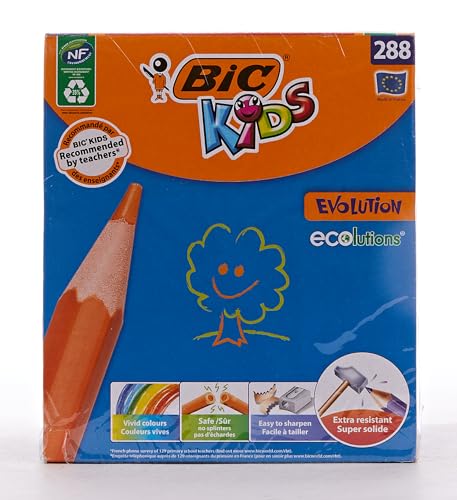 BIC Kids Evolution Coloured Pencils - Wood-Free, Durable Art Supplies for Kids 5+