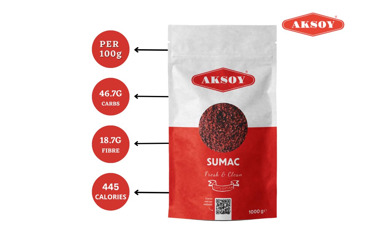 Aksoy Ground Sumac 1KG - Authentic Turkish Spice, Resealable Pouch for Freshness 2