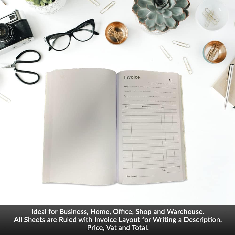 1ABOVE Invoice Duplicate Book A5 Size - 3 Pack | 80 Numbered Pages | Carbon Copy 5