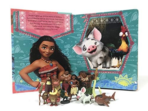 Disney Princess Phidal Moana My Busy Book | Board Book | 10 Figurines & Playmat