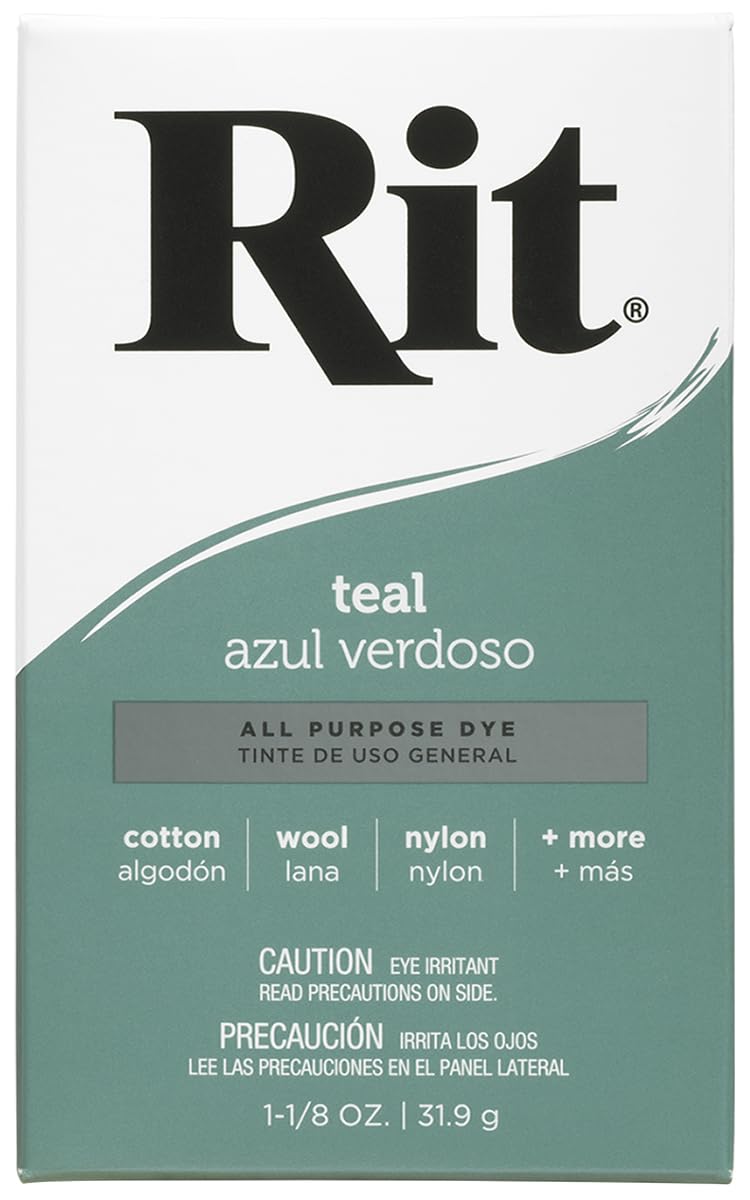 NAKOMA PRODUCTS Rit Powder Dye - Vibrant Color for Fabric & More | Teal | 31.9g 1
