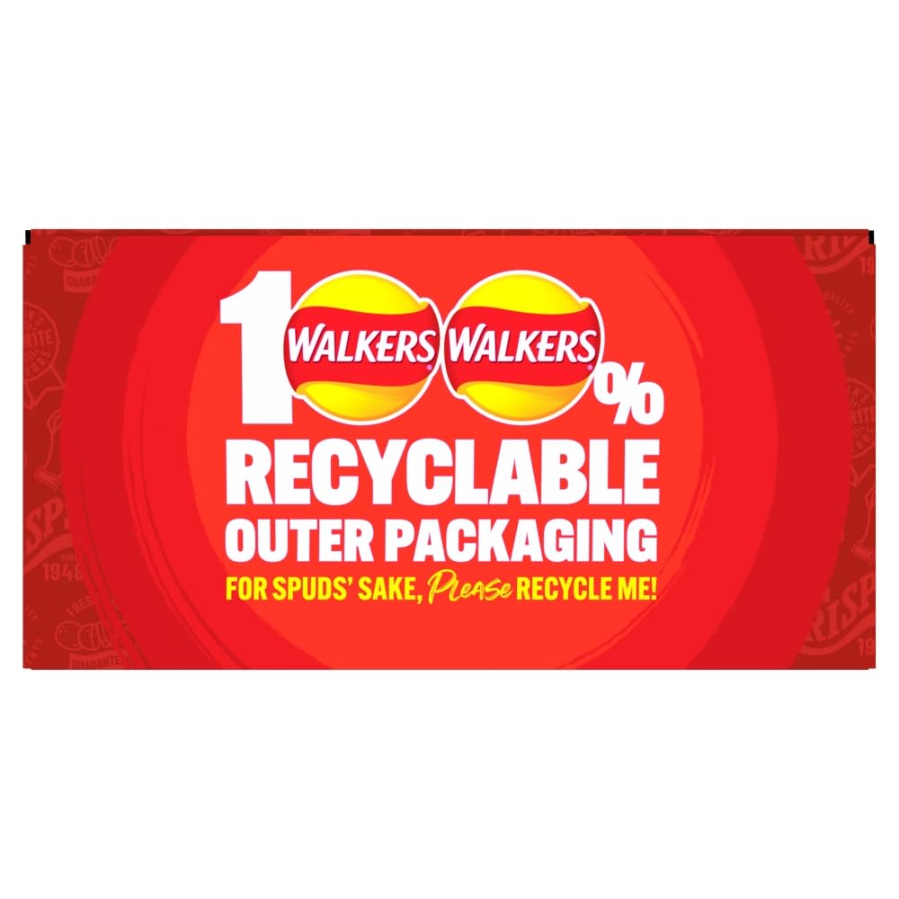 Walkers Classic Variety Multipack Chips Box 20x25g - Fertig gesalzen, Käse & Zwiebeln, Salz & Essig, Krabbencocktail