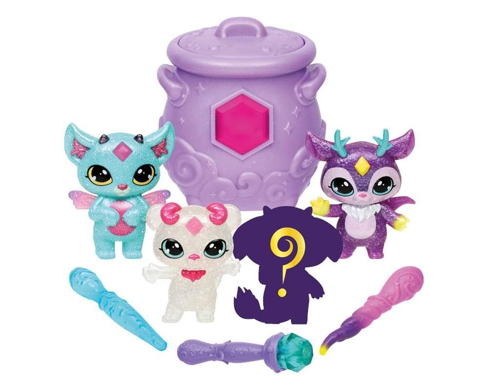 Magic Mixies Mixlings Sparkle Magic Mega 4 Pack with Mystery Mixling, 3 Magic Wands, and Cauldron for Kids 1