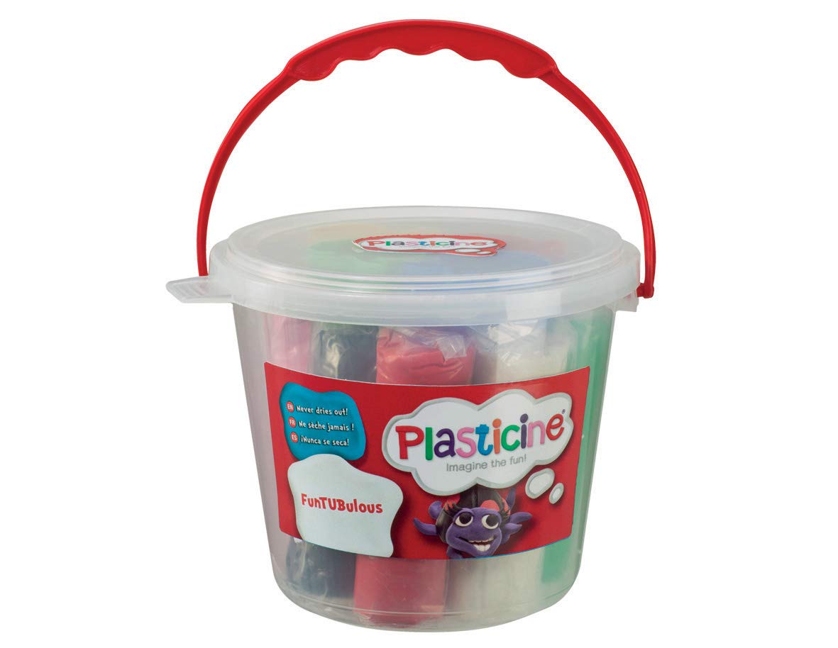 Plasticine FunTUBulous Original Modelling Clay Set with 8 Sticks in Bucket | Ages 3+ 1