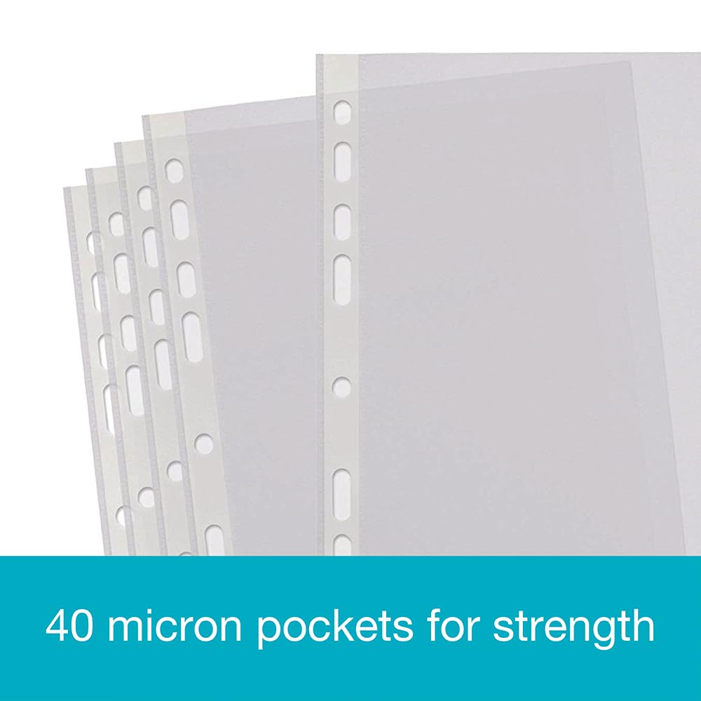 SUMMIT A4 Bulk Punched Pockets - 300 Clear Plastic Sleeves with Embossed Finish | Top Loading 7