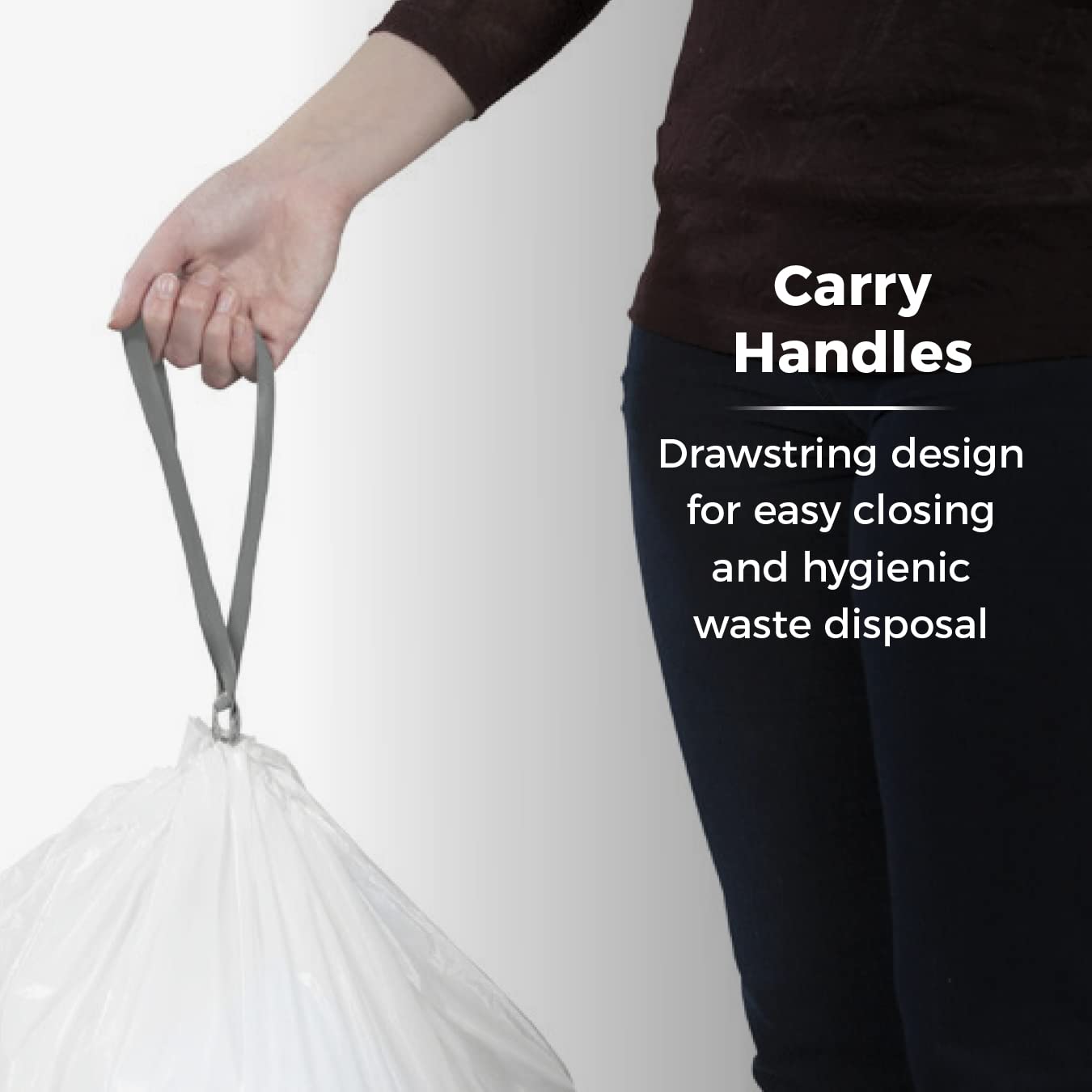 Tower T878000 Heavy Duty Drawstring Bin Liners - 42-58L Capacity, Lemon Scented | 20 Pack 6