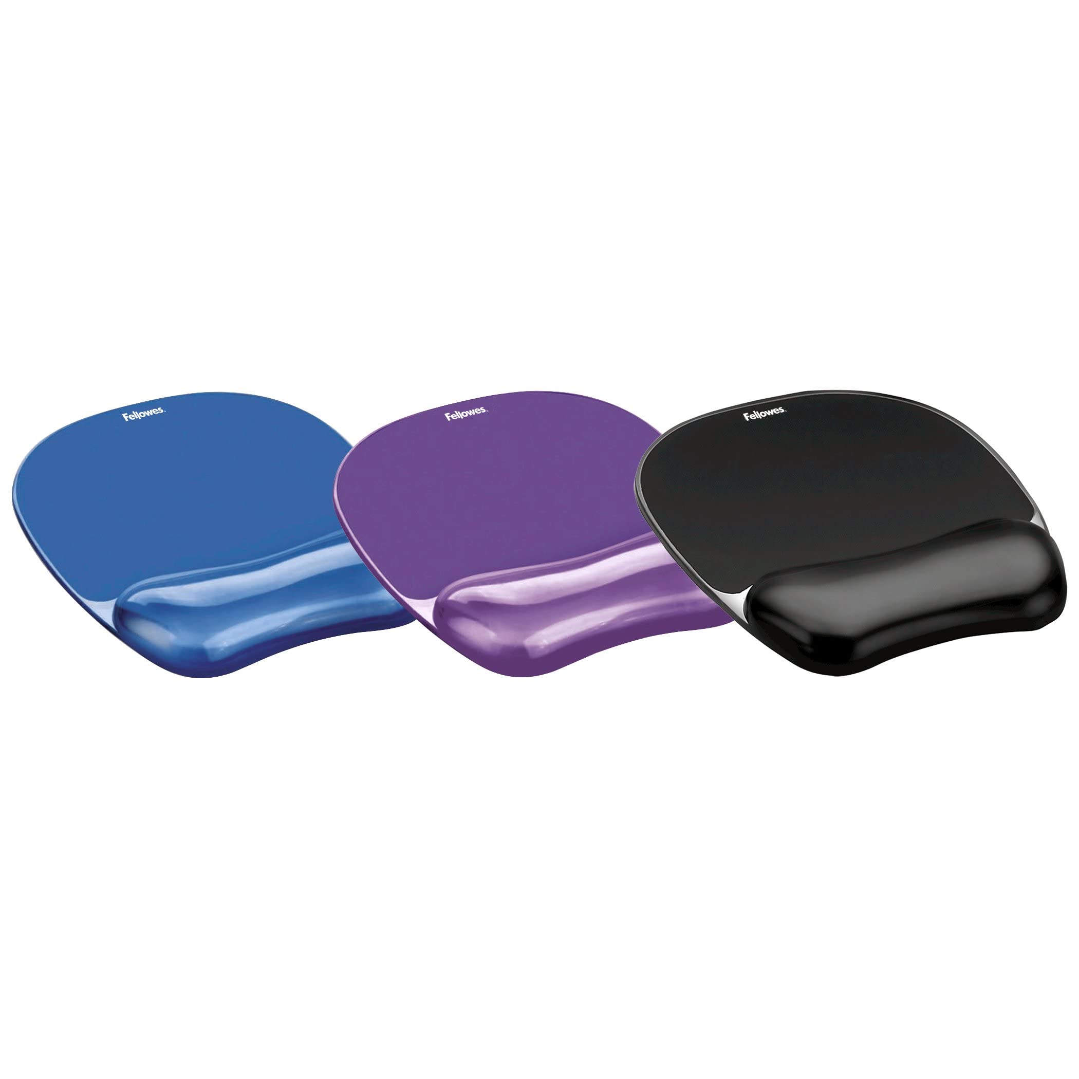 Fellowes Crystals Gel Mouse Mat with Wrist Support | Stain Resistant | Non-Skid Backing | Purple 8