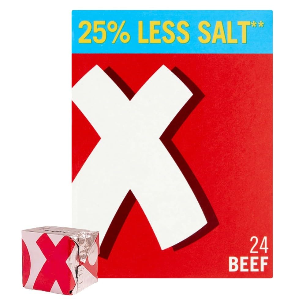 OXO Reduced Salt Beef Stock Cubes - 24 Pack | Big Flavour | 142g