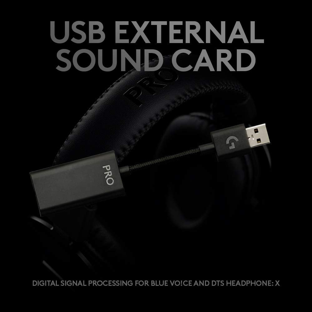 Logitech G PRO X Gaming Headset - Blue VO!CE Mic, DTS Headphone:X 7.1, PRO-G Drivers for PC/PS4/Xbox/Switch - Black 8