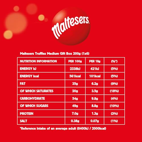 Maltesers Truffles Milk Chocolate Gift Box of Chocolates 200g 25