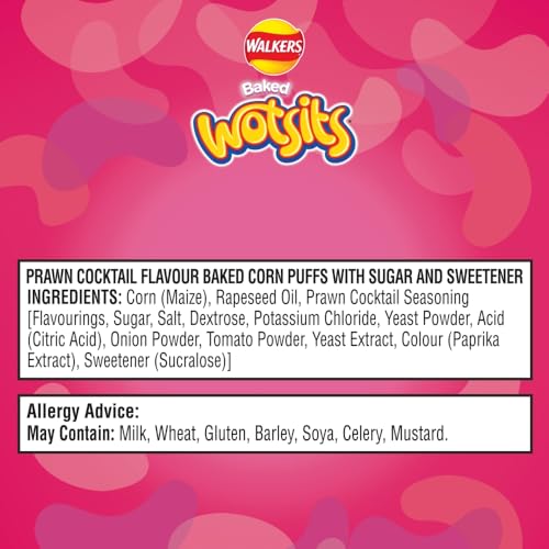 Walkers Wotsits Prawn Cocktail Snacks Crisps 6X13.5g