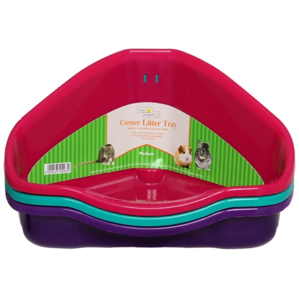 Walter Harrison's Corner Pet Toilet Litter Tray - Plastic | Size S | 340x175x230mm