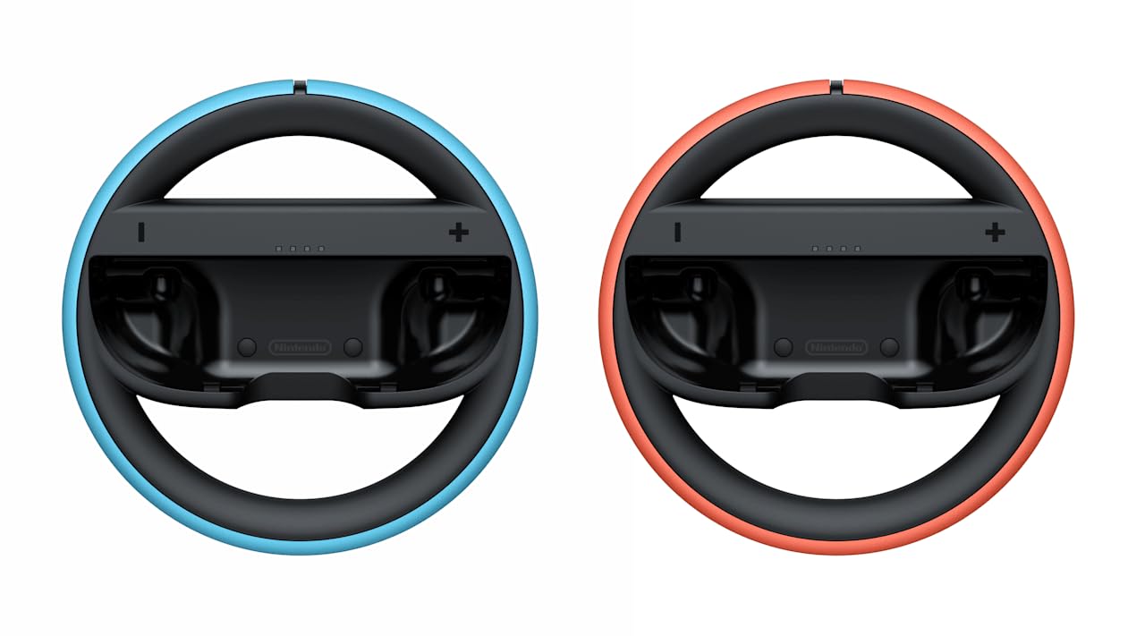 Nintendo Joy-Con 2 Wheel Pair - Light Blue & Light Red Steering Accessories for Racing Games 3