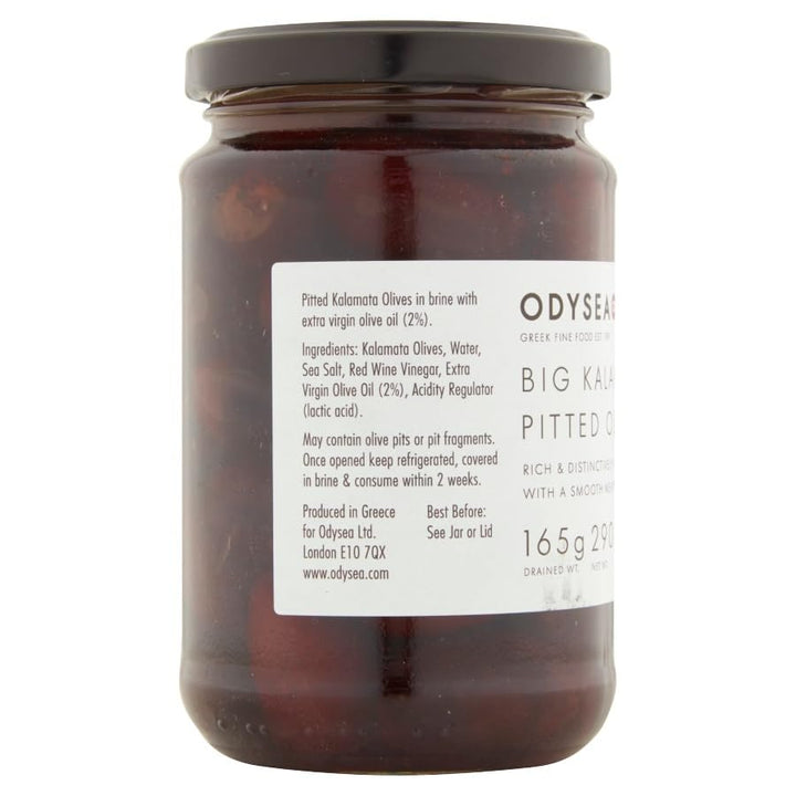 Odysea Big Kalamata Pitted Olives, Glass Jar, 290g