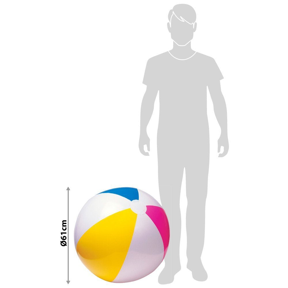 Intex Beach Ball - 24 Inch Glossy Panel for Group Games | PVC | Age 3+ 3