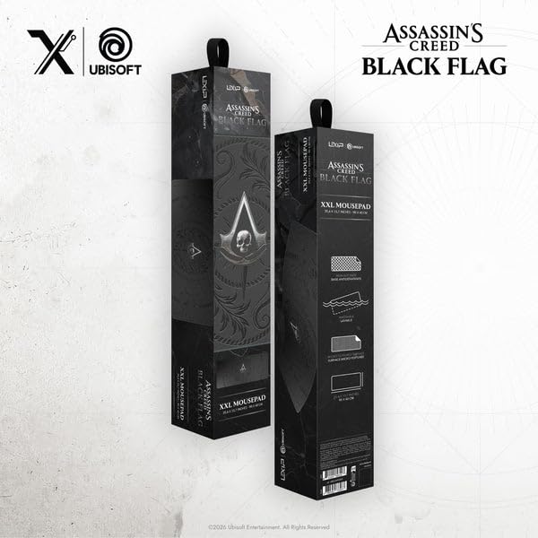 Lexip Assassin's Creed Black Flag Resynced XXL Gaming Mousepad (90x40cm) | Micro-Textured, Washable, Anti-Slip 4