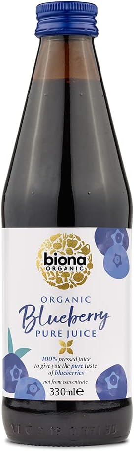 Biona Organic Blueberry Juice, 330ml - 100% Pure Pressed Juice from Organic Farms