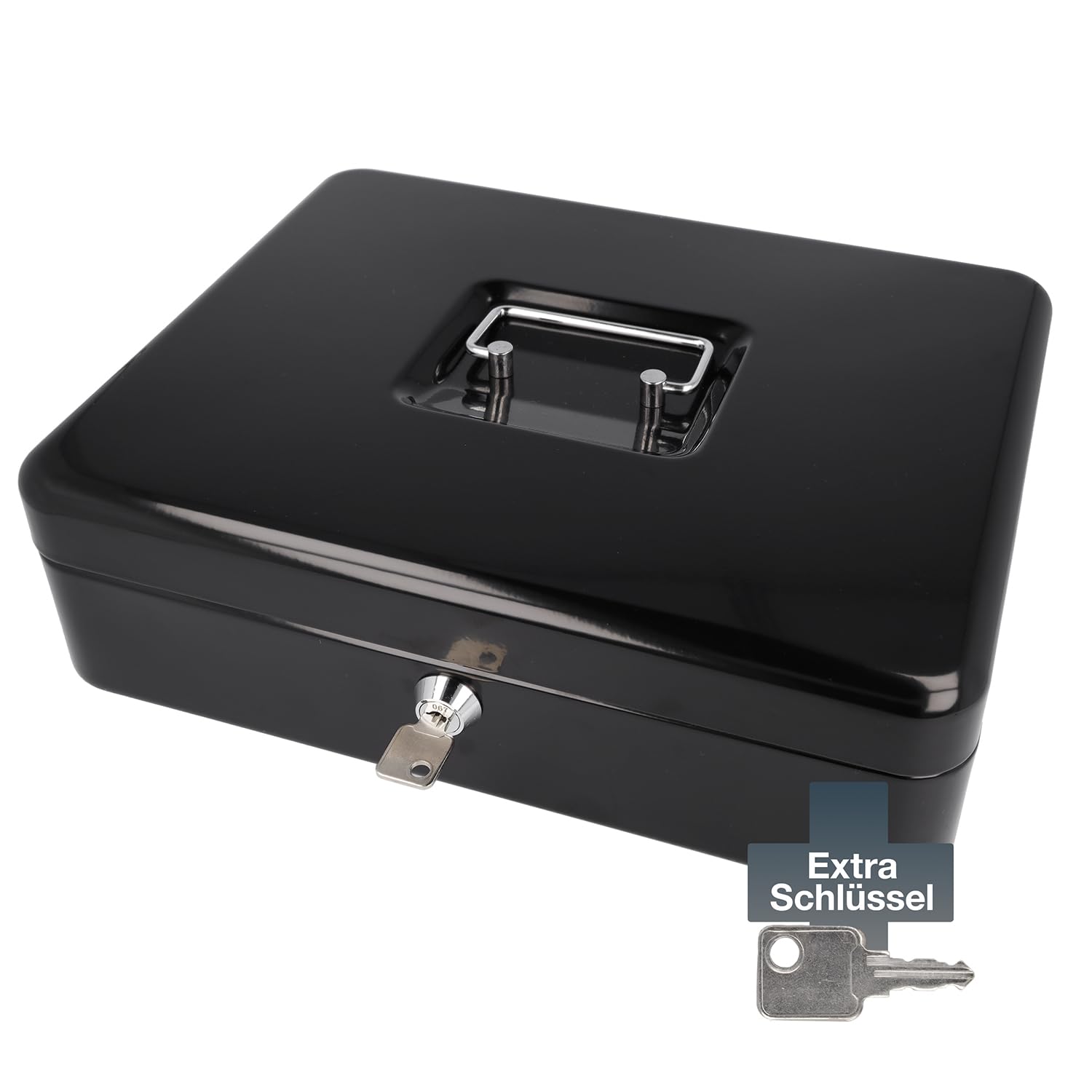 Westcott Lockable Cash Box - Robust Security | Sheet Steel Construction | 30 x 24 x 9 cm 3