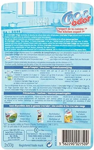 Croc Odor - Fridge Deodoriser Twin Pack, Unscented, Food Safe Formula with Natural Seaweed Extract