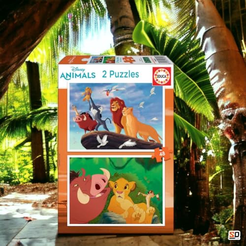 Educa King Leon 2 Jigsaw Puzzles (48 Pieces Each) - Educational Puzzle Fun for Ages 4–6