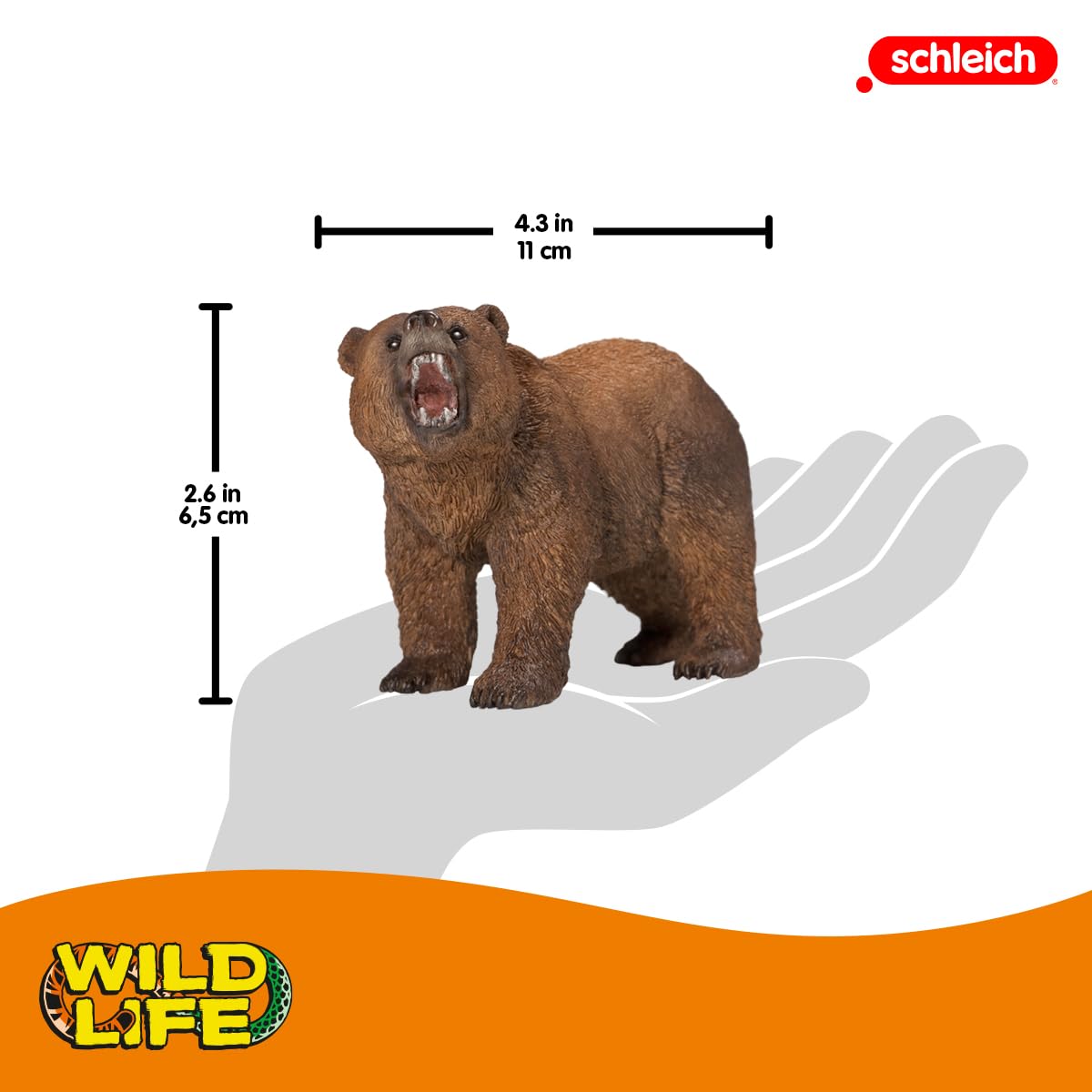 Schleich Wild Life Grizzly Bear Figurine 14685 | 1:37 Scale | Ages 3+ | Hand Painted 2