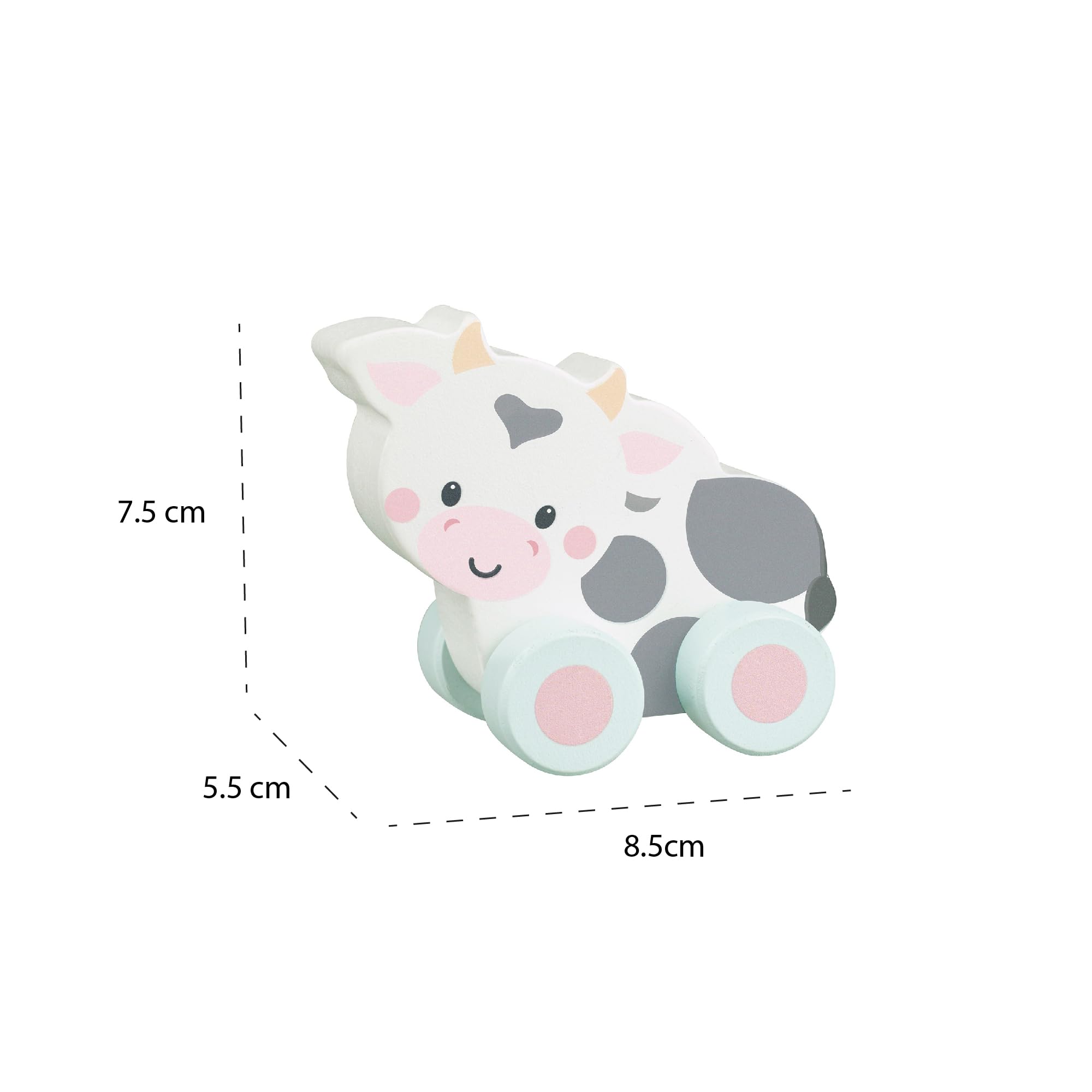 Orange Tree Toys OTT07603 Wooden Cow Push Toy - Educational Vehicle for 12 Months+