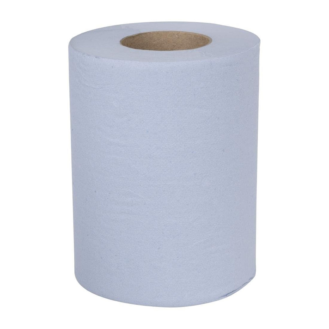 Nisbets Essentials Centrefeed Blue Roll 2-Ply, 80m (Pack of 2)