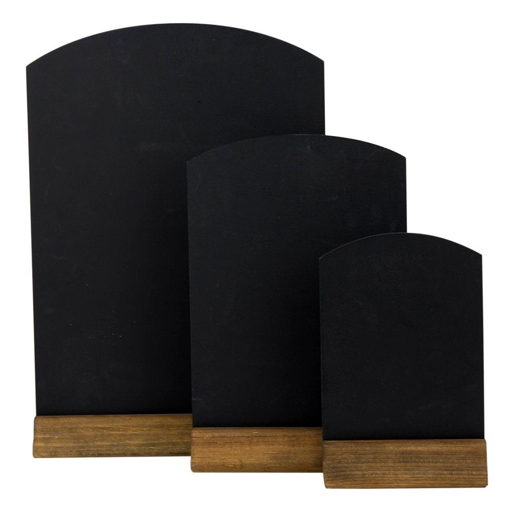 Chalkboards UK WC124F Table Top Chalkboard, Rustic Brown Wood, A4 Double Sided | Includes Chalk 4