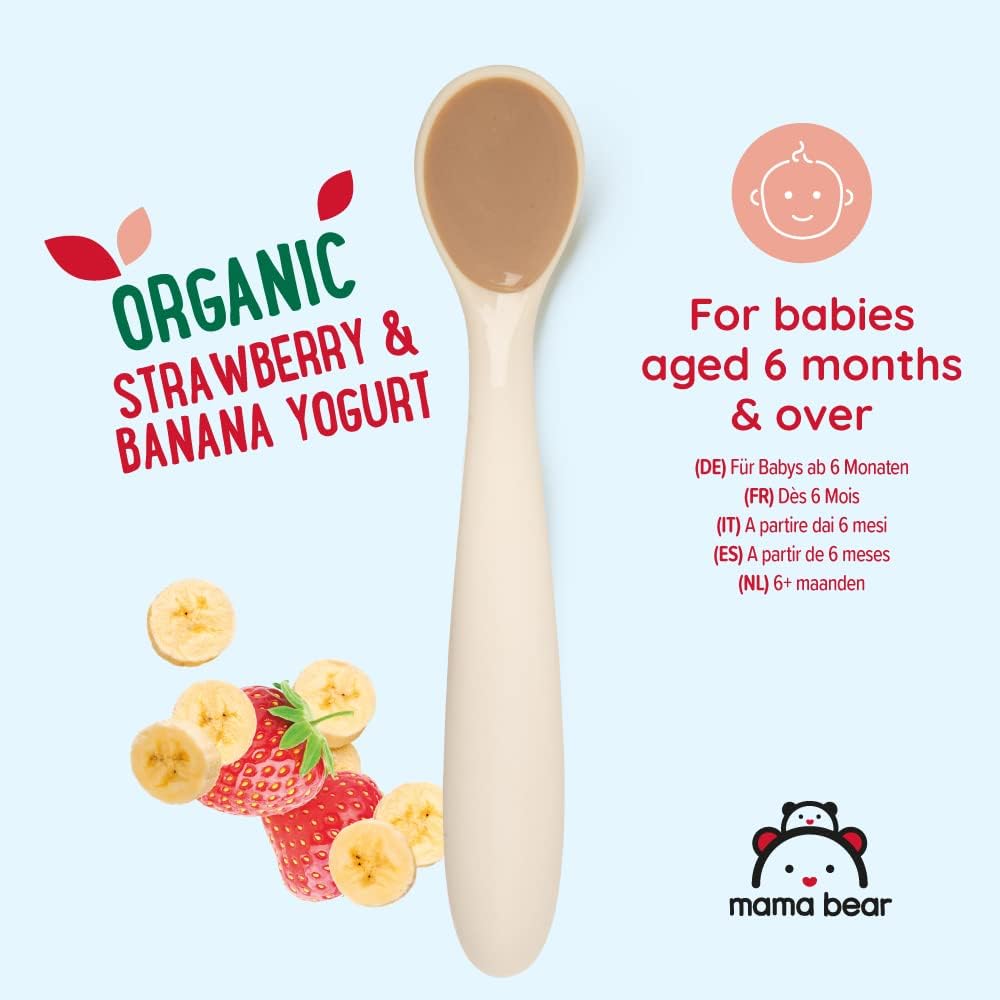 Mama Bear Organic Strawberry & Banana Yogurt Purée, 6 x 90g Pouches 5