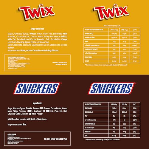 Mixed Bulk Chocolate Box with Snickers, Twix, M&M's Peanuts, Maltesers & Bounty - 30 Full-Size Bars