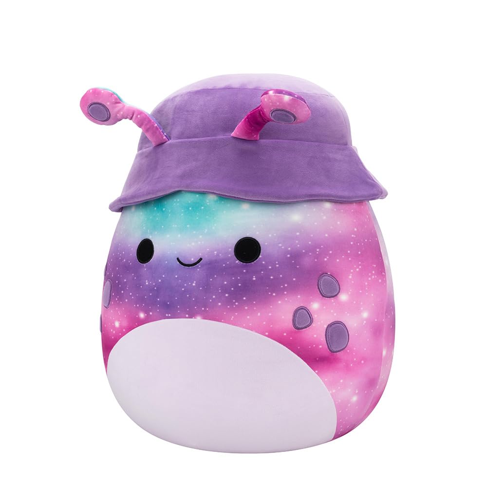 Squishmallows 20-Inch Daxxon the Purple Alien Plush - Ultrasoft Galaxy Print with Bucket Hat 2