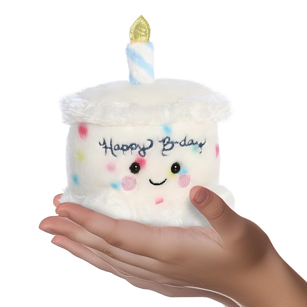 AURORA Palm Pals Happy Birthday Cake Soft Toy | Collectible Plush | Suitable from Birth | 6.3 Inches