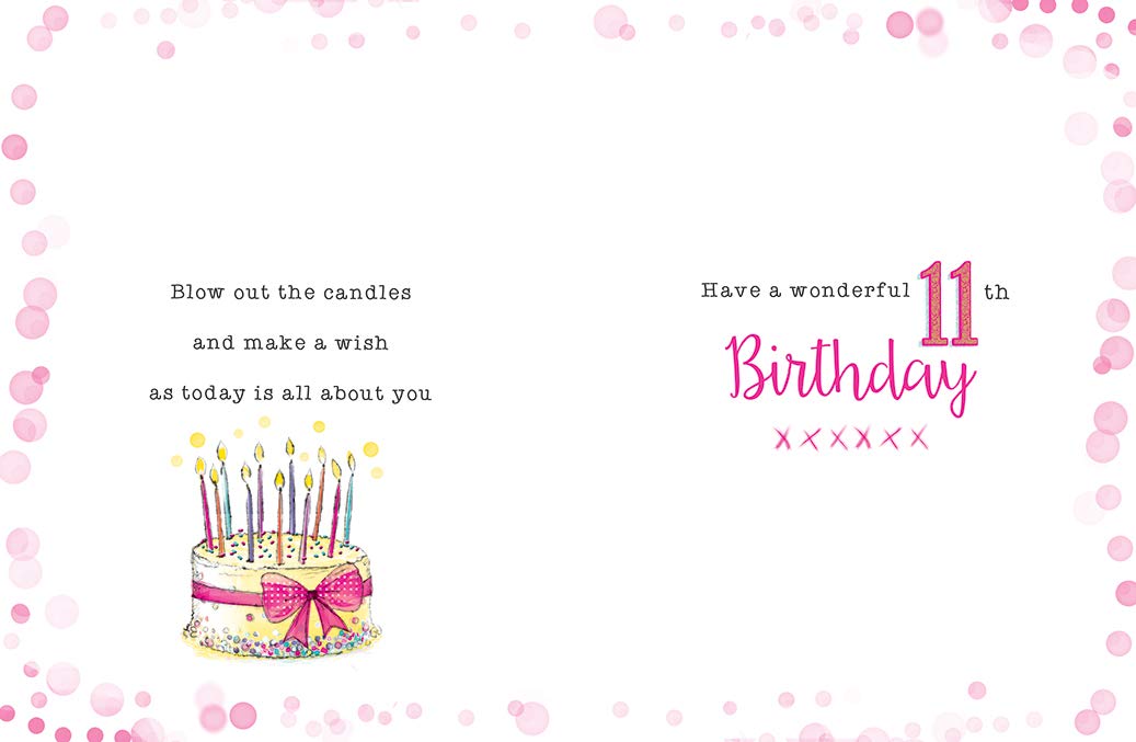 Piccadilly Greetings Age 11 F Wonderful 11 Today Happy Birthday Card for Girls | 8 x 6 inches 2