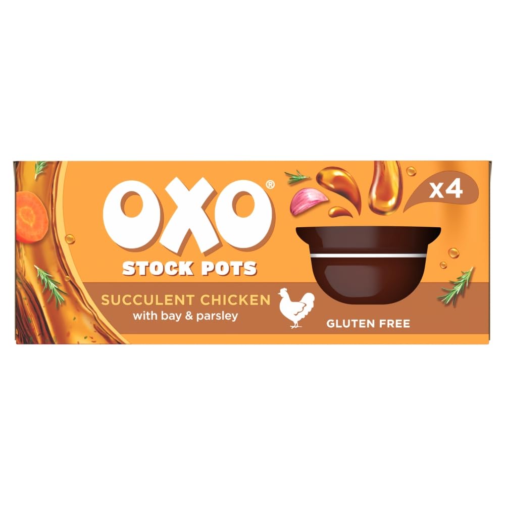 OXO Chicken Stock Pots with Garlic & Thyme - Succulent Flavour for Roasts & Casseroles | 80g