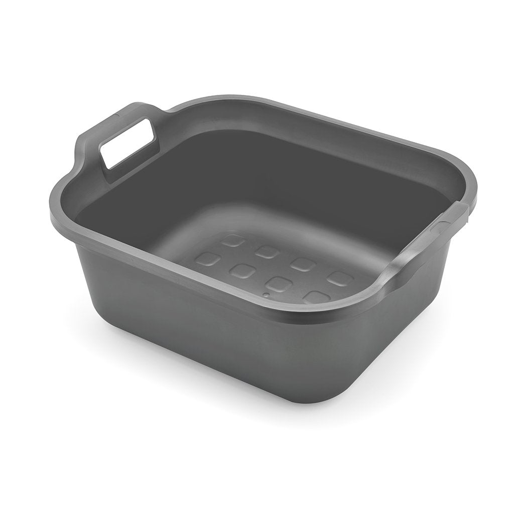 Addis Washing Up Bowl - 10L Rectangular Plastic Basin with Handles | Metallic Silver | 39 x 32 x 14 cm 1