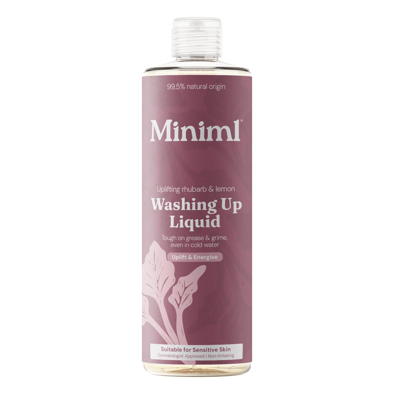 Miniml Washing-Up Liquid - Rhubarb & Lemon Scent | Plant Based Vegan Formula | 400ml 1