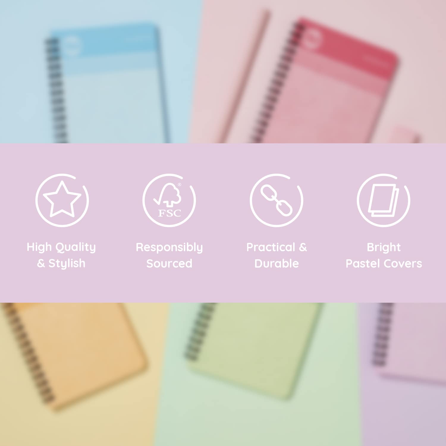 nu: Cloud Pastels A5 Wirebound Notebook - Ruled Pages | 80gsm FSC Paper | Soft Cover 4