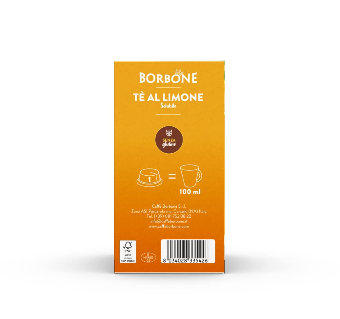 Caffè Borbone Lemon Tea - 96 Capsules (6 Packs of 16) - Compatible with Lavazza A Modo Mio 4