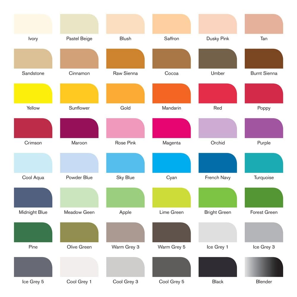 Winsor & Newton Promarker Alcohol Based Marker Set - Essential Collection, 48 Count with Blender 4