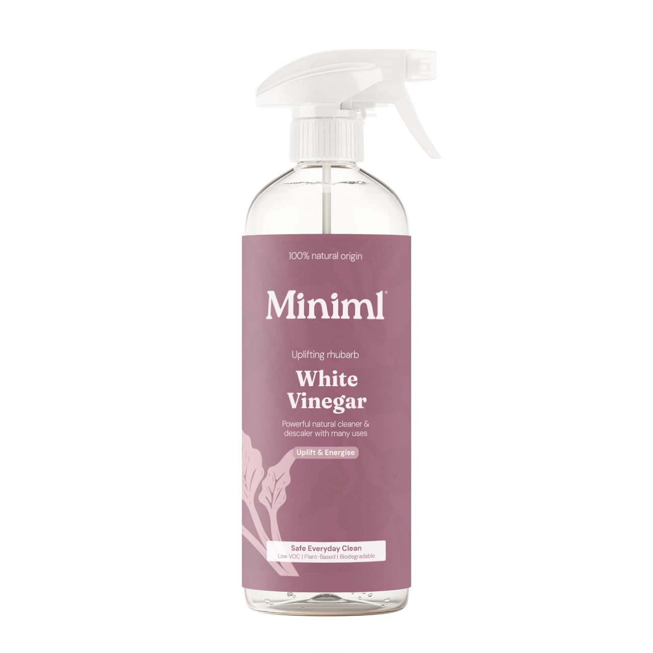 Miniml White Vinegar Cleaning Spray - Wild Rhubarb Scented | 750ml | Plant Powered 1
