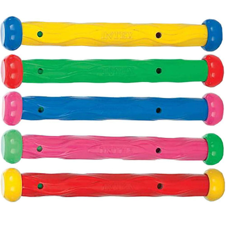 Intex Summer Fun Dive Sticks - Pack of 5 Soft Flexible Pool Toys for Kids 6+