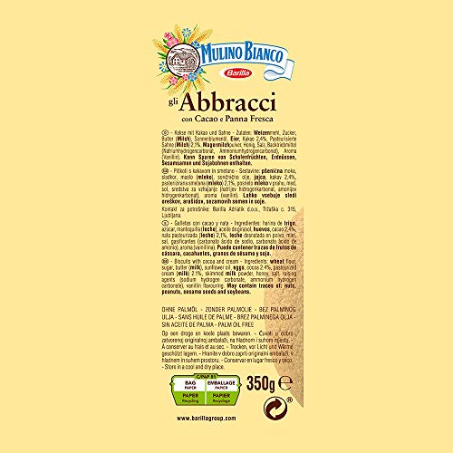 Mulino Bianco Abbracci Cream and Cocoa Filled Biscuits, 350 g