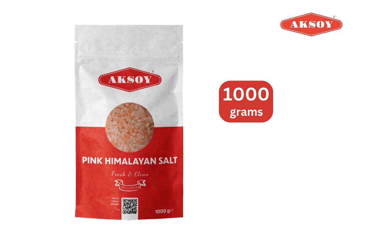 AKSOY Pink Himalayan Salt - Coarse, 1kg | GMO Free, Mineral-Rich 5