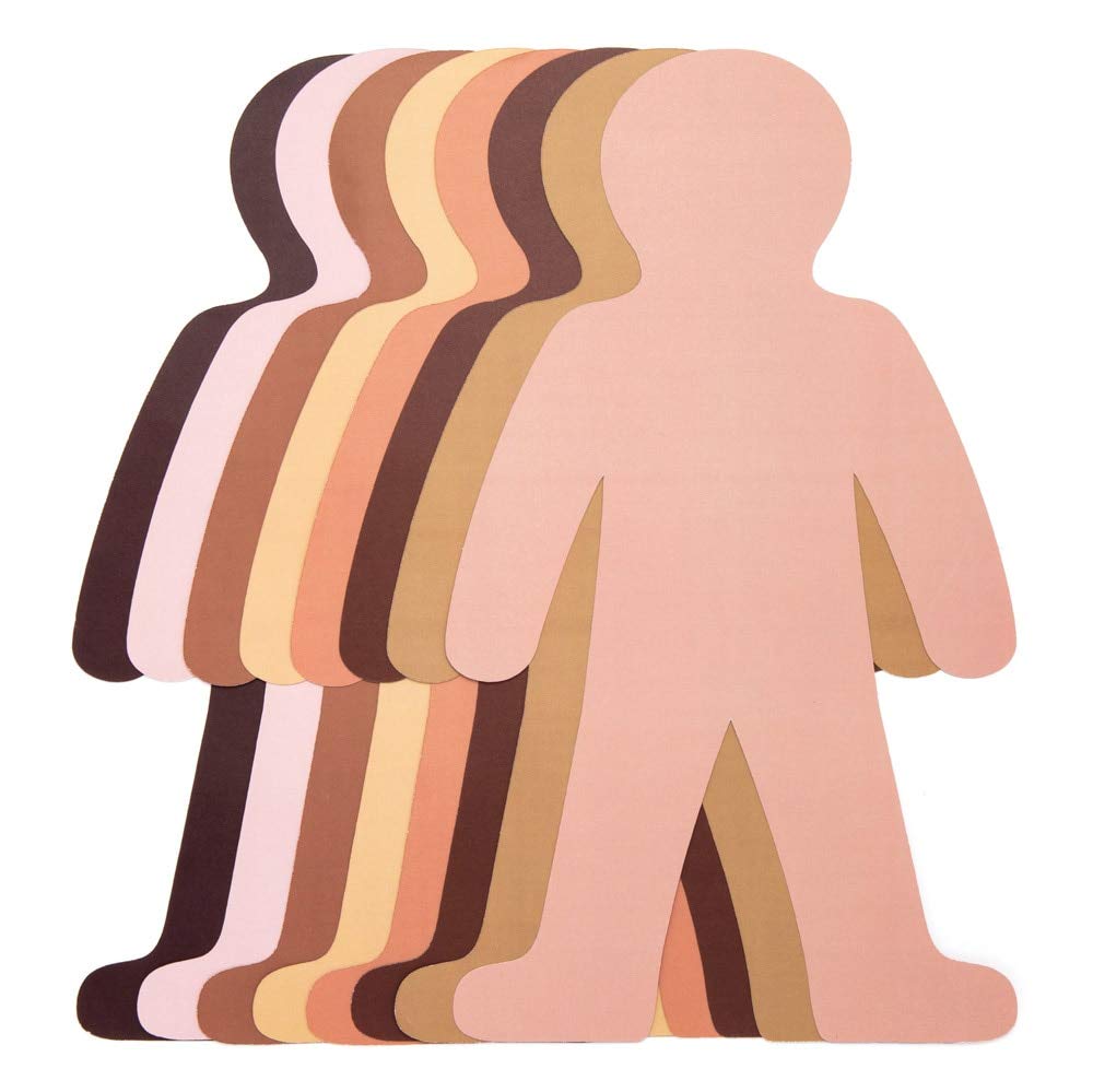Baker Ross Skin Tone People Cut-Outs - 56 Pack, 26.5cm Figures, 120gsm Paper | Crafting for Kids 2