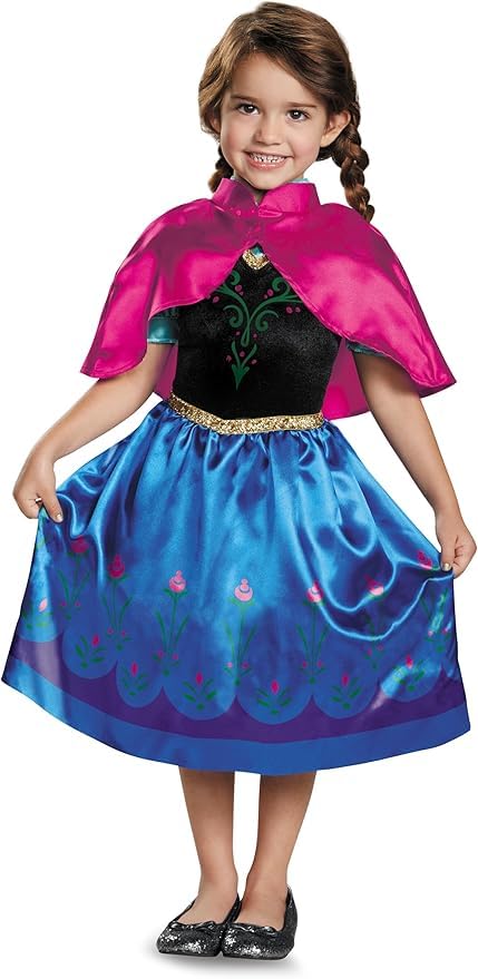 Disguise Anna Traveling Classic Dress Up Costume for Girls | Ages 3-4 Years | Polyester