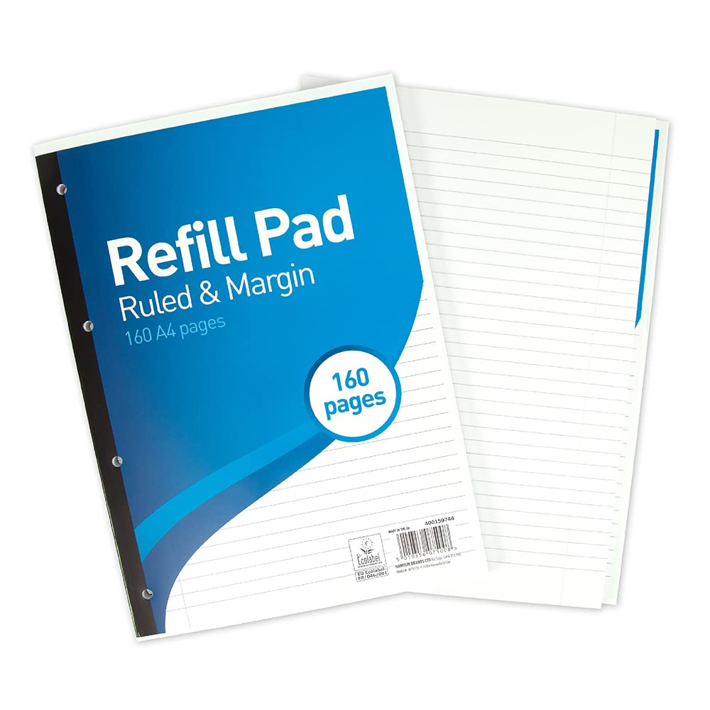 SUMMIT Hamelin A4 Refill Pad - Lined Paper, 70gsm, 4-Hole Punched | Pack of 3 Blue Pads 2