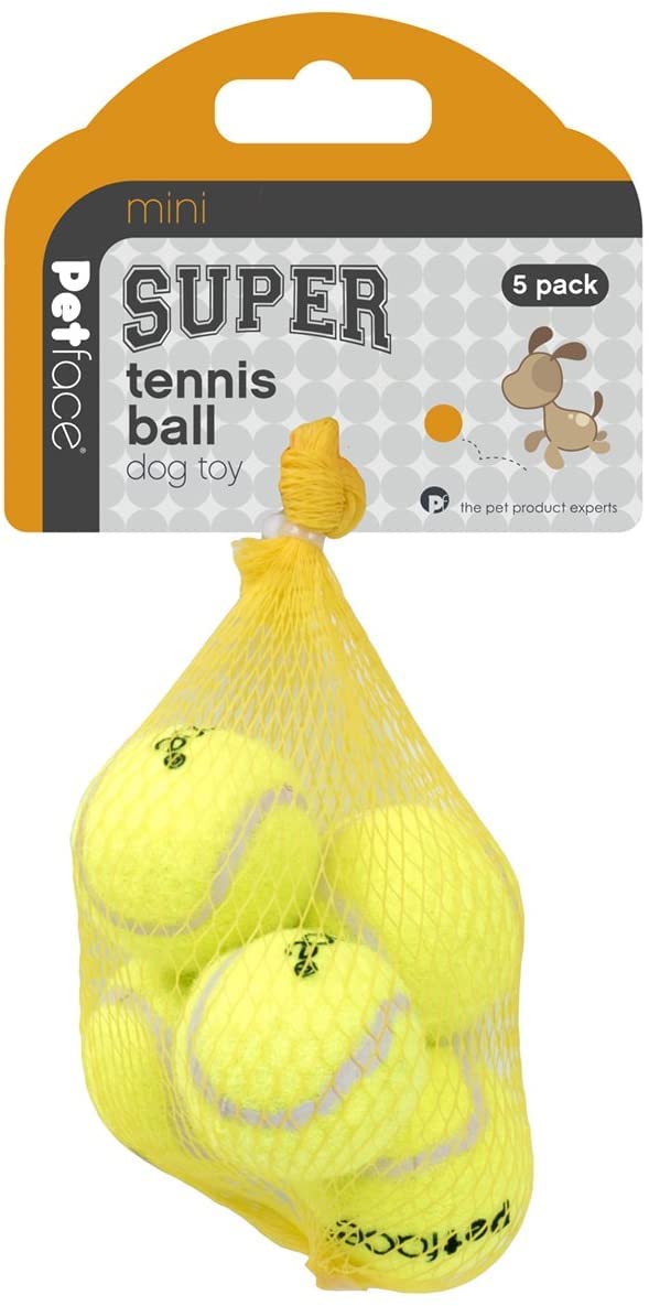 Petface Mini Super Tennis Balls for Dogs - 4.8 cm, Pack of 5 | Durable Rubber Fetch Toy 5