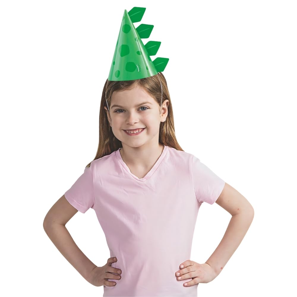 Unique Dino-Riffic Party Hats - Blue & Green Dinosaur Theme | 8 Count | Paper 7