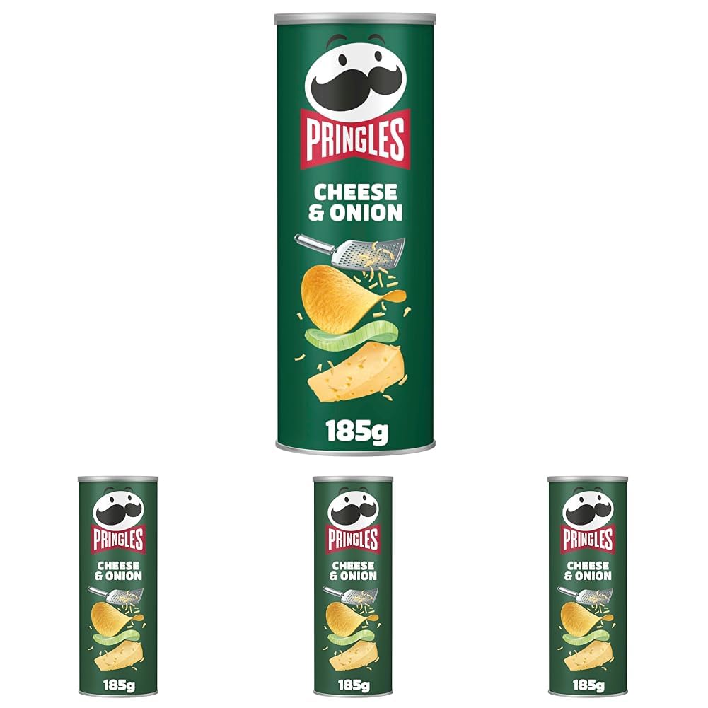 Pringles Cheese & Onion Sharing Crisps 185g (Pack of 4) 1